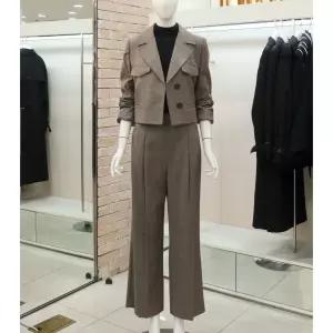 [JJ JIGOTT][JJ지고트]플랩 디테일 울 크롭 재킷 GNAA0JKJ7_DG