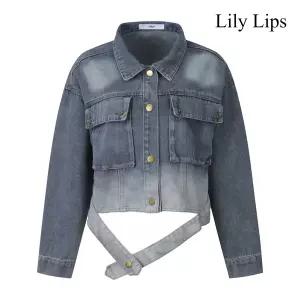 [롯데백화점]릴리립스 컷팅 밑단 그라데이션 데님 자켓 (YL9JK001)