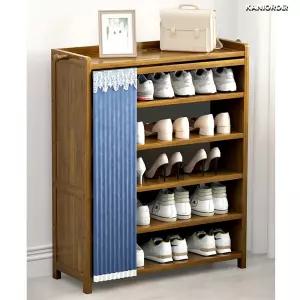 원목 신발장 인테리어 5단 신발 정리 수납 선반장