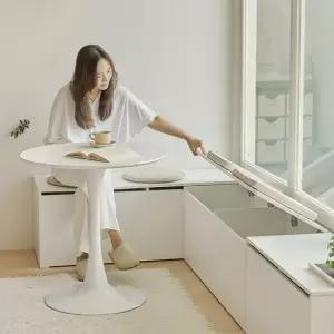 아씨방가구 베라 거실 수납 벤치 의자 세트 2000