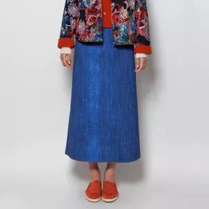 [디아스토리]데님라이크 본딩 롱 스커트 (AHWPSK16) BLUE