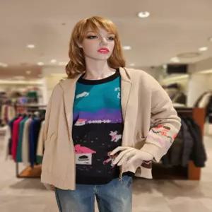 [베네통] 베네통 자가드배색 후드가디건 BAKC66461