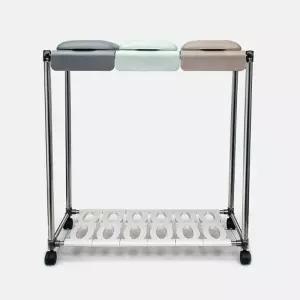 재활용통 분리수거 거치대 원터치 3단수거함