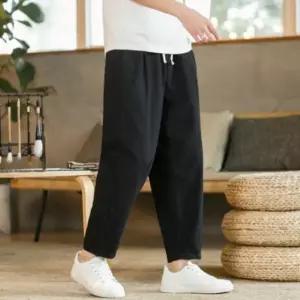 남자 밴딩 9부 린넨 팬츠 9부바지 허리밴딩 (WFK7HIO)