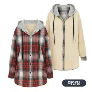 [샐리] 체크퍼안감후드셔츠_I5D-CSH002