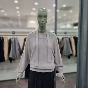 [시슬리]라쿤 보트넥 돌먼 니트 (SAKP36461 라이트브라운,블랙)