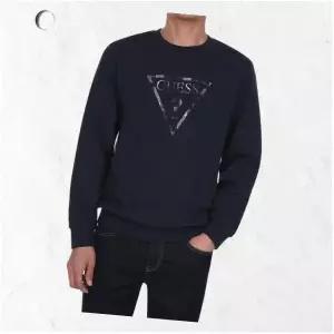 게스 남성 체크삼각로고 FLEECE SWEATSHIRT KO4K04C6 292975