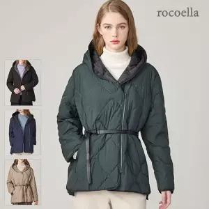 로코엘라 헤더슨 퀄팅 벨티드 여성 다운 패딩 점퍼