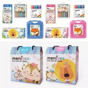 소모품 모나미 어린이 문구 선물세트 (핑크/블루)