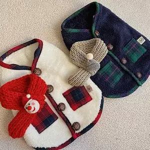 강아지 보아 조끼 기모 스웨터 산책 강아지 플리스 조끼 실내복 후리스 케이프 원피스 청바지 머플러