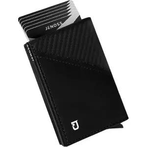 제노스 스마트 지갑 남성용 천연 가죽 수제 제작 슬라이드 금속 팝업 케이스 슬림 RFID 차단 신용카드 홀더