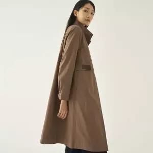 [하프클럽/](2컬러) 가죽패치 A라인 롱 트렌치코트 LCCAN922