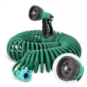 원터치연결 세차용 스프링호스 10M 화장실건 변기청소 욕실샤워건