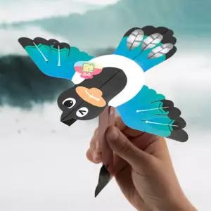 [문구티쳐] 민화 KC인증 종이 까치 만들기 DIY 새해장난감 한국 기념품 꾸미기 종이오토마타 전통미술 초등만들기 명절만들기 새해만들기