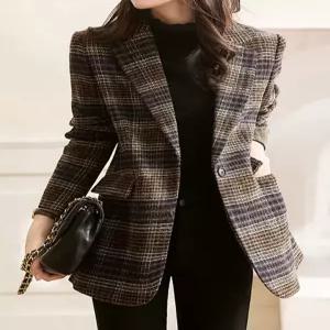 [귈림](귈림)   체크 싱글버튼 모직자켓 (GBSJK023P)