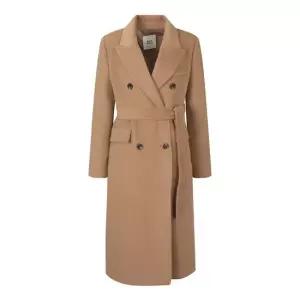 울혼방 더블 브레스트 스트랩 롱코트 BJHRX2653 H