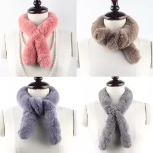 천연 토끼털 고정 머플러 /겨울/보온/방한/간편착용/목도리/외출/여성/코디/넥워머/데일리
