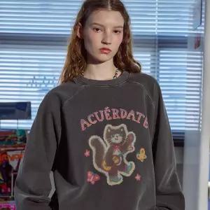 가타코코 레글런 피그먼트 맨투맨 스모크블랙