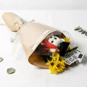 블룸픽 졸업식 부담없는 미니 인형 꽃다발 생화 꽃택배 당일제작 랜덤구성