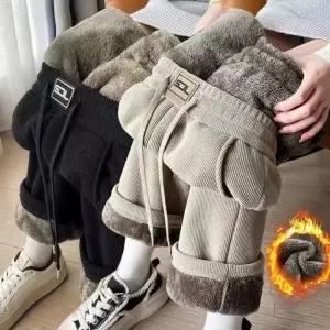 여성 융털 와이드팬츠 빅사이즈 방한 골덴 일자바지