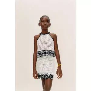 자라 ZARA 플라워 크로셰 니트 스커트 - 크림 3920700712 818394