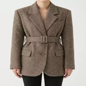 [귈림](귈림) 벨트set 울터치 헤링본 하프코트(G5WCT028P)