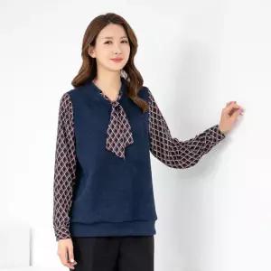 엄마옷 타이 레이어드 티 블라우스 1GHJ25576 중년여성 마담 60 70대  빅사이즈 할머니