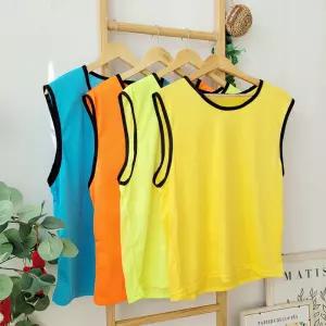 옐로우 스포츠 팀 구별 조끼 체육 단체 유니폼 대회 축구 농구 풋살용