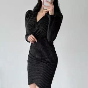 [하프클럽/]여성 남방 튤립 단가라 V넥 카라 원피스