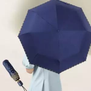 [하프클럽/]귀여운 기본 네이비 양산 자동 모던 3단 우산 휴대용