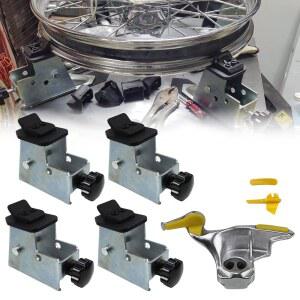 RULINE 4PCS 타이어 체인저 어댑터 ATV 모터사이클 메탈 림 클램프 및 장착/제거 덕 헤드와 호환 가능