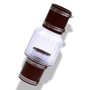 2인치 섬프 펌프 체크 밸브 - 워터 액세서리 스케줄 40 파이프 장착 7-1/4인치 간격용 강철 클램프 포함 스프링 플래퍼 조용한 디자인 해머 소음 감소