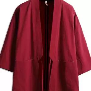 기모노 가디건 데님 유카타 여성용 로브 후드 오버핏 가운