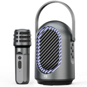 [미국배송] 무선 마이크가 있는 음성 증폭기 스피커가 35W 휴대용 마이크 가정용 야외용 블루투스 스피커 PA 시스템 노래방 기계 TF/AUX/USB F10 지원