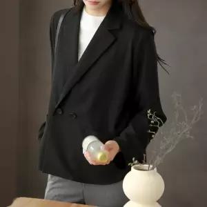 여성 더블버튼 언발란스 힙커버 가을 하객룩 직장룩 자켓