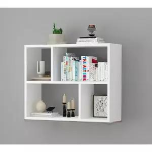 벽걸이 책장 선반 흰색 2층 수납장 장식장 침실 원목