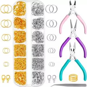 Yholin 주얼리 플라이어 및 점프 링 세트 팔찌/목걸이용 니들 노즈/라운드 노즈 와이어 커터/체인 수리