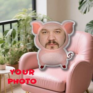 사진 맞춤 제작 돼지 베개, 당신만의 사진이 인쇄된 부드러운 폴리에스터 발렌타인데이 선물 쿠션, 섬유