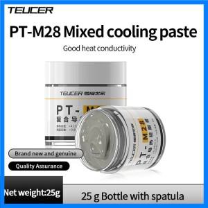 Teucer PT-M28 프로세서 방열 열 그리스 PC 컴퓨터 CPU GPU 복합 냉각 페이스트 25g 스크레이퍼 포함 병에