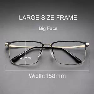 금속안경테 패션 안경  158mm 너비 대형 프레임 남자 비즈니스 티타늄 합금 큰 얼굴 광학 스펙타클