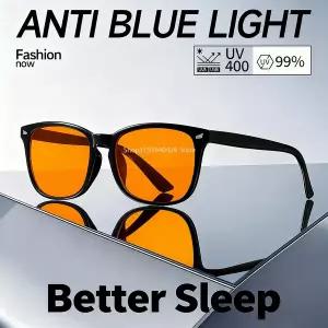 뿔테 안경 패션 편안한 가벼운 블루라이트 차단 남성용 수면 레드 렌즈 컴퓨터 게임용 눈의 피로 감소