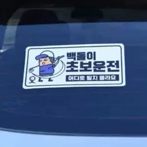 초보운전용 야광 자동차 스티커 부착형 유리 장식 (WFJ5C7Y)