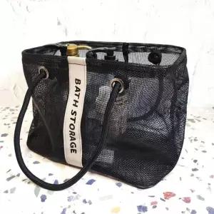 수영장가방 메쉬 물빠짐 숄더백 가방 블랙 대형 (WFJPW7N)