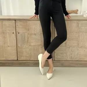 여성 송치가죽 스틸레토 힐 뾰족코 플랫 단화 포인트 슈즈 (WFJ5TPS)