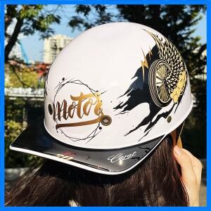 할리 오토바이 전기 스쿠터에 대한 블루 내장 렌즈 야구 헬멧과 오토바이 레트로 하프 헬멧