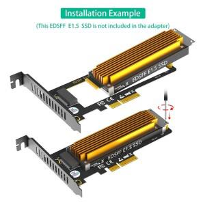 PCI-E 4.0 4배속 NVMe 루저 1U GEN-Z EDSFF 9.5mm 15mm 두께 숏 SSD E1.S 방열판 포함 PM9A3 P5801X 캐리어