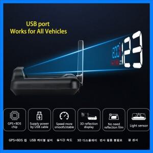 자동차 HUD T900 GPS 헤드 업 디스플레이 범용 디지털 속도계 프로젝터 모든 자동차에 대한 과속 전압 보안
