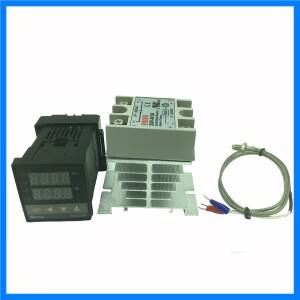 REX-C100 디지털 온도 조절기 SSR 출력 K 타입 열전대 센서 48x48 + SSR 40DA 솔리드 릴레이 + 센서