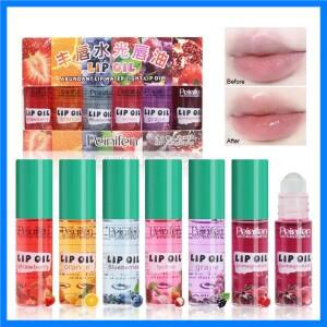 6개입/세트 복숭아 딸기 과일 롤온 립밤 메이크업 보습 투명 체리 포도 투명 립 오일 수분 공급 립글로스