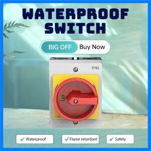 IP65 방수 단로기 스위치 16A 4극 패드락 로터리 캠 스위치 전기 부하 안전 스위치